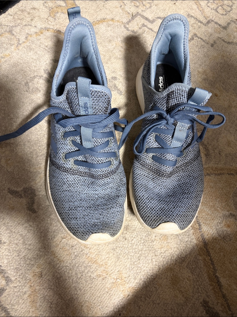 adidas Light Blue Knit Lace-Up Slip-On Sneakers